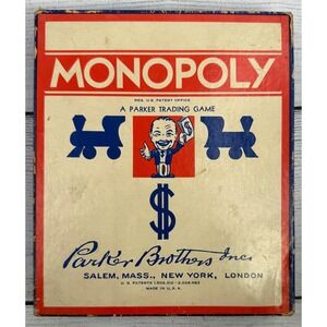 Vintage 1936 Monopoly Parker Brothers‎ Trading Game (No Board)